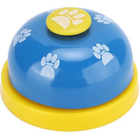 Cloche d'entraînement pour animaux de compagnie, Portable, interactif, éducatif, pour chien et chat, jouets pour la Communication, Base jaune, couverture bleue (1/5)