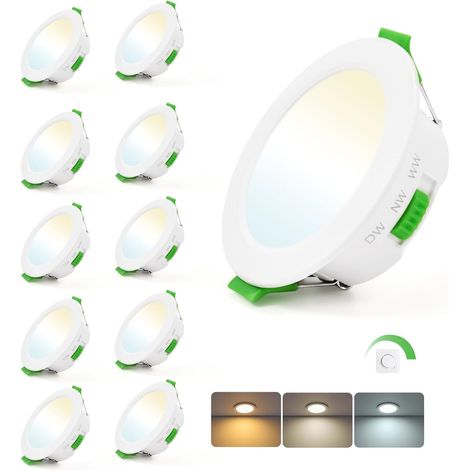 5W Spot LED Encastrable Dimmable Spot Salle de Bain IP44, Lot de 10 (1/5)