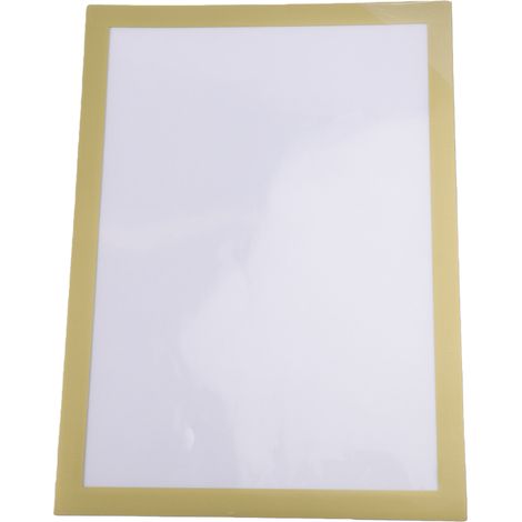 Lot de 10 cadres photo magnétiques A4 autocollants pour affiches publicitaires et illustrations, couleur or, parfaits pour les ascenseurs. (1/4)