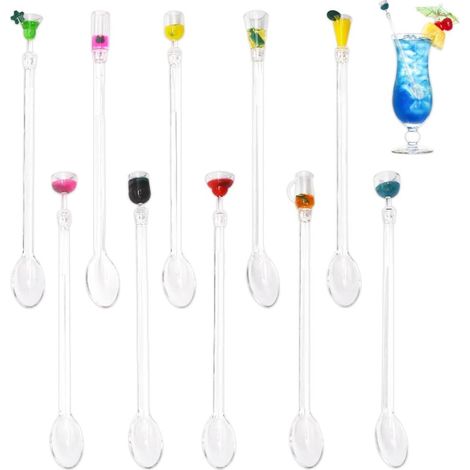Agitateurs à cocktail pour bars et cafés lot de 10 colorés en acrylique (1/5)
