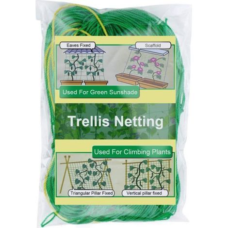2 Pièces Filet de jardin, Nylon imperméable, Maille 10x10 cm, Support plantes grimpantes, Tomates Concombres Pois (1/4)