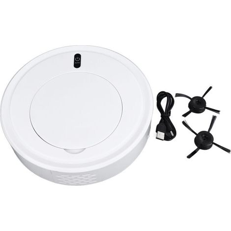 Robot Aspirateur Intelligent Maison Automatique 3 en 1 Silencieux Collecteur Poussière Blanc 22x22x5cm