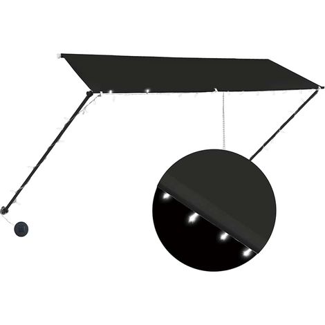 Tenda da Sole Tenda parasole Retrattile con LED 300x150 cm Antracite (1/4)