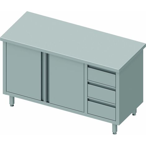 Table Armoire Inox - Porte & 3 Tiroirs - Gamme 600 - Stalgast
