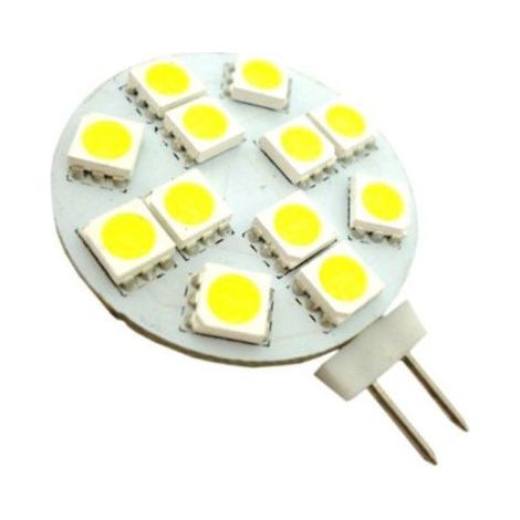 Trade Shop - Lampara Led Bombilla 12 Smd 5050 G4 Pin Socket Luz Fria 6500k 1.2w -