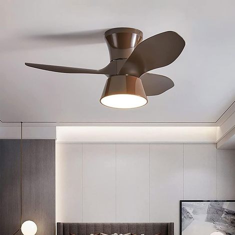 Ventilateur Plafonnier Moderne 80×29 cm avec Éclairage LED Réglable-Marron (1/5)