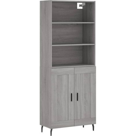 Highboard Grau Sonoma 69,5x34x180 cm Holzwerkstoff vidaXL (1/5)