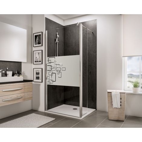 Schulte – Paroi de douche à l'italienne 90 x 190 cm – Verre de sécurité 5 mm – Profilé chromé – Traitement anticalcaire – Décor Softcube