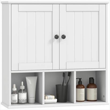 Meuble de salle de bain Meuble mural blanc avec rangement (1/5)