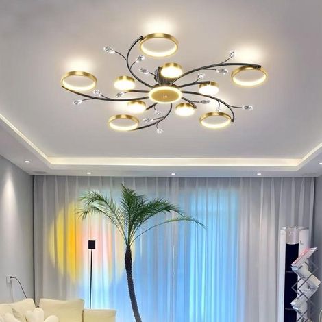 Plafonnier LED à intensité variable, suspension encastrée, luminaire décoratif, adapté aux salons, chambres et salles à manger. (1/5)