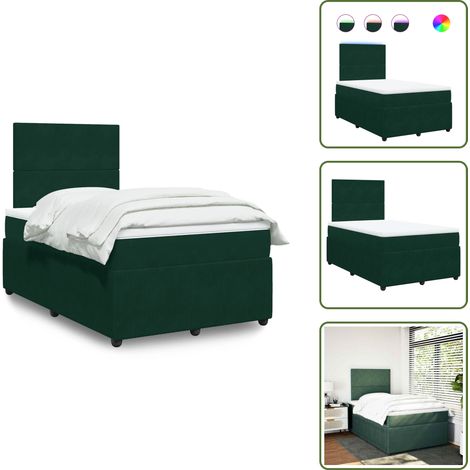 Sommier à lattes de lit avec matelas vert foncé 120x190 cm - Sommier À Lattes De Lit - Sommiers À Lattes De Lit - Lit - Meuble De Chambre À Coucher (1/5)