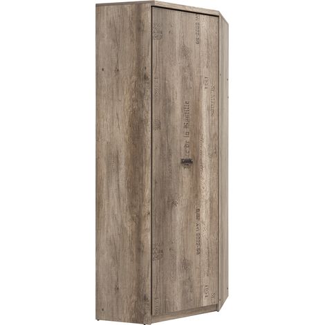 Armadio 1 anta Abel marrone e grigio 205cm