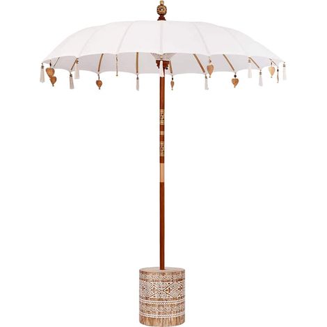 Maison Exclusive - Ombrello balinese con base Crema 185 x 185 x 260 cm (1/5)