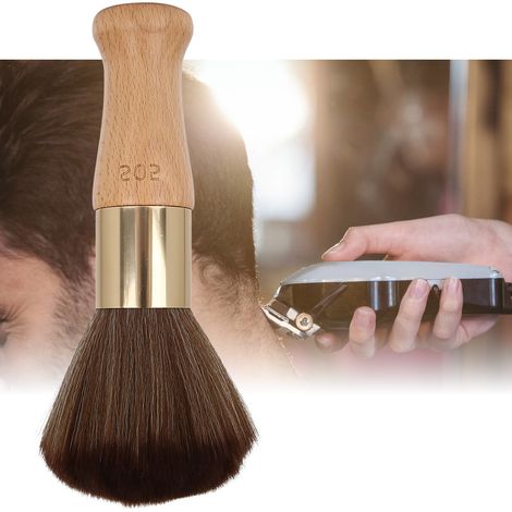 Brosse de nettoyage pour rasoir avec manche en bois, accessoire de soin barbe et entretien des pinceaux de rasage (1/5)