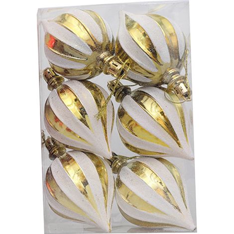 Boule De Noel - 6 Pièces Boules En Verre Métallisées Pour Arbre De Noël - Rouge Et Blanc - Décoration Intérieure Festive (1/5)