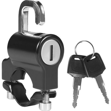 Universelles Diebstahlsicherungsschloss für Motorradhelme, 22–26 mm schwarzes Metall-Sicherheitsschloss mit 2 Schlüsseln