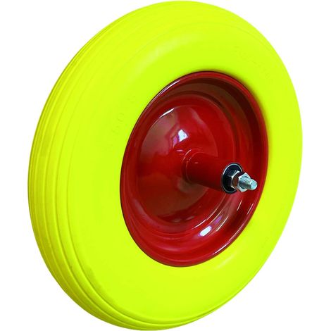 Utilia RUOTA PIENA X CARRIOLA CON CUSCINETTI MIS.3.50x8 PERNO CM.21/ASSE CM.13,5 - 1 pezzo