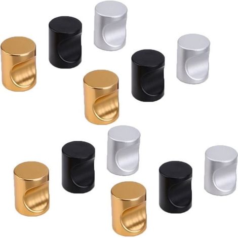 (Noir, or, argent)Poignée de cuisine 12pcs - Alliage d'aluminium - Modèle moderne - Noir, or, argent (1/4)