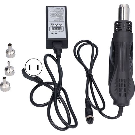 Pistolet à Air Chaud Portable avec Affichage LED, Réglable pour Désoudure, 100‑240V AC, 100‑320W, Prise US 8858 (1/5)