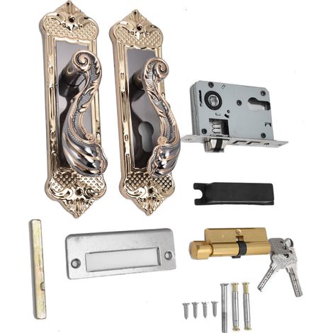 Poignée de porte intérieure noire style européen T2067 titane noir, serrure de porte de chambre, location, intérieur design moderne. (1/5)