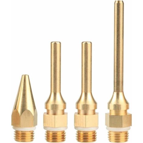Set di 4 ugelli in rame per pistola per colla a caldo, ugelli intercambiabili con filettatura da 10,8 mm, accessorio di ricambio per pistola per colla a caldo.