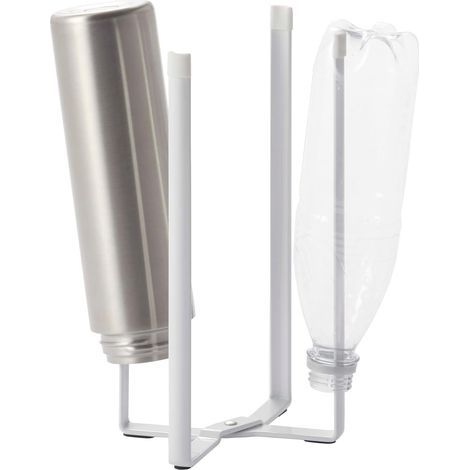 - Bottle Drainer - Foldable Kitchen Rack - Organizer for Glasses and Bags - Space-Saving and Multifunctional - White - 10x12x27 cm (1/5)
