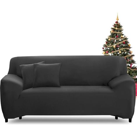 Keyoung Housse de canapé extensible 3 places Revêtement élastique lavable Antidérapante avec accoudoirs Protection complète contre taches et déchirures (1/5)