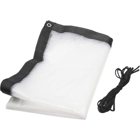 [NEVER USED]  Waterproof Transparent Tarpaulin PE Garden Tarpaulin Sheet Film Fabric with/Eyelets and Lanyard Heavy Duty/Anti Frost/Anti-UV/Windproof Plant Insulation Canopy Cover for Greenhouse