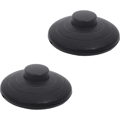 2 x Round Foot Switch for Lamp 2A 250V 2 or 3 Wire Cables Intermediate Switch with Auto Push Button for Floor Lamps, Table Lamps and Small Appliances or Lamps (1/5)