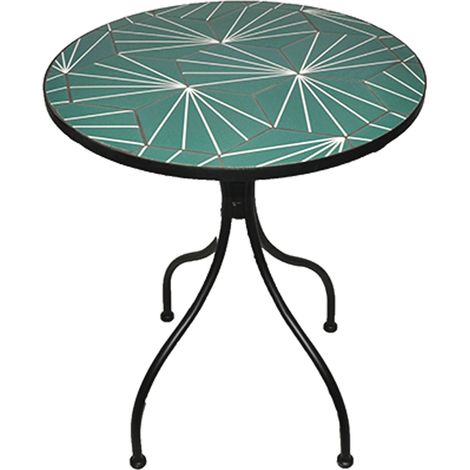 TAVOLO IN ACCIAIO NERO DECOJARDIN NEW AGE DIAMETRO 80XH75 CM (1/5)