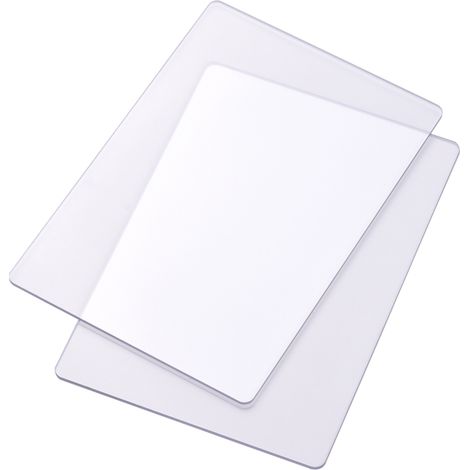 Juego de 2 placas de corte transparentes de policarbonato resistente, de 3 mm de grosor, para máquinas de corte y repujado, manualidades, scrapbooking y tarjetería, 22 x 15,5 cm.