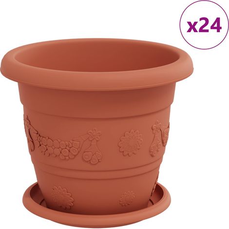Maison Exclusive - Vasi per Piante 24 pcs Rosso Mattone Ø 22 x 18 cm Plastica