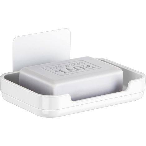 1 Porte Savon Mural Auto-Adhésif, Drainage Efficace, Plastique Robuste, Pour Salle De Bain Et Douche (1/5)