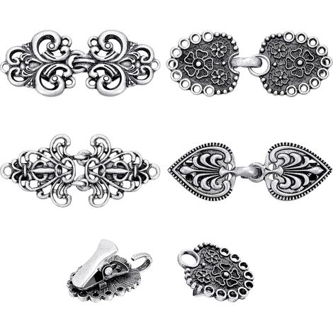 Lot de 4 pinces à cheveux vintage pour cardigan - argent vintage (1/5)