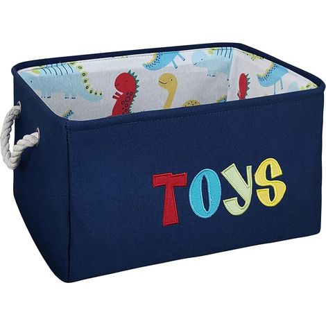 Filiyano-Panier de rangement pour enfants, motif dinosaure, pour vêtements et jouets (bleu foncé), couleur 2 (1/4)