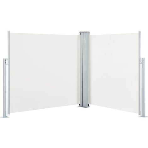 Auvent Marquise latéral rétractable, Store Banne pour Jardin Balcon Terrasse, Crème 100 x 600 cm OIB5866E