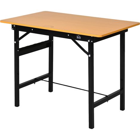 Table de travail pliante, capacité de charge de 100 kg, dimensions de 100 cm x 60 cm, matériau en aggloméré et métal, design pliant, inclut une règle intégrée