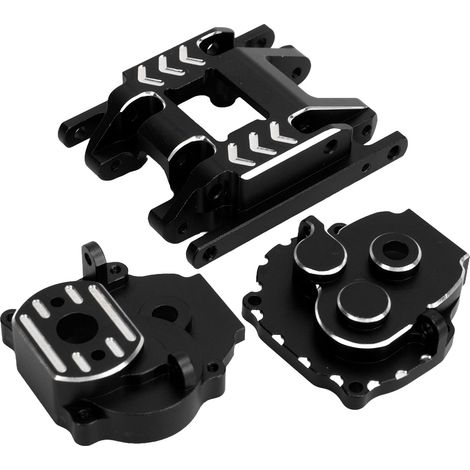 Carter et embase de boîte de vitesses en alliage d'aluminium silencieux pour Traxxas TRX4M 1/18 noir