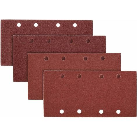 25x papier de verre - Abrasif ponceuse vibrante - Feuilles abrasives collantes avec crochet et scratch - Grain P 40/60/80/100-93 x 185 mm (1/5)