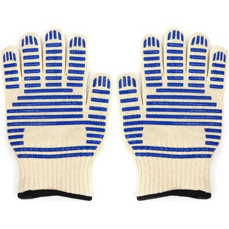 Gants anti-chaleur en coton écologique, antidérapants et flexibles, pour cuisine, barbecue, four et micro-ondes