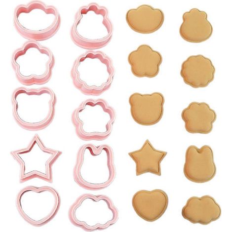 10 emporte-pièces à motifs de dessins animés, moules à biscuits en plastique pour fondant (1/4)