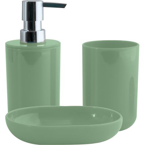 Set de 3 accesorios de baño INAGUA Verde Albahaca MSV