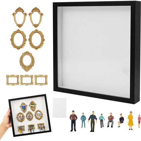 Mini boîte de silhouette de musée à faire soi-même, mini vitrine décorative avec 8 figurines pour la maison, le bureau, cadeau d'anniversaire pour anniversaire, mariage, décoration de la maison, cadre (1/5)