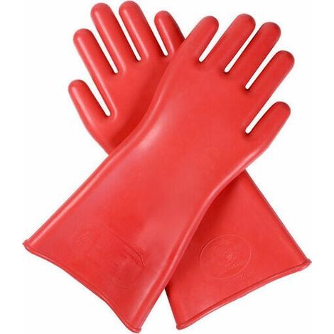 1 Paire de Gants d'isolation électrique Professionnels，Haute Tension 12kv en Caoutchouc, Gant de sécurité pour électricien, Accessoire 40cm (1/4)