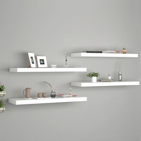 Estantes flotantes de pared 4 uds MDF blanco 80x23,5x3,8 cm vidaXL (1/5)