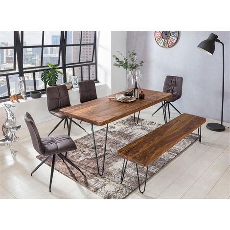 Landhaus Küchentisch dunkel-braun Massivholz 120cm Esszimmer-Tisch B/H/T ca. 120/76/80cm (1/5)