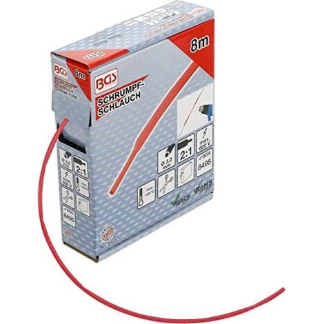 Boîte de Gaines Thermorétractables 8 m D.3 mm - Rouge, Protection et Isolation Électrique - D-Work (1/5)