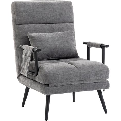 Chaise de couchage Chaise pliante 3 en 1 avec fonction sommeil, chaise de couchage 186 x 60 cm avec dossier réglable sur 5 niveaux (1/5)