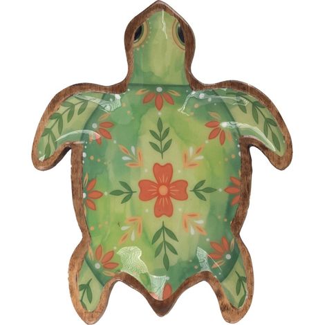 Decorazione da parete tartaruga in legno verde 26 cm (1/5)