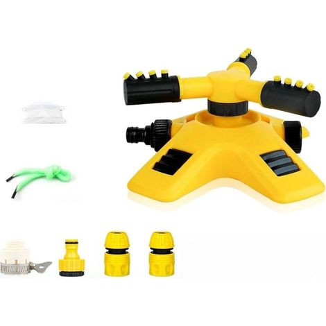 Arroseur Oscillant Automatique 360° pour Jardin - Pulvérisation Réglable 4-10m, Irrigation Économique pour Pelouse et Espaces Verts (Tandem Rotatif, Matériel Durable) (1/5)